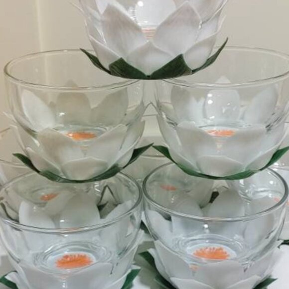 Retro 1950's Lotus Dessert Dishes By Rubel - Picture 4 of 9